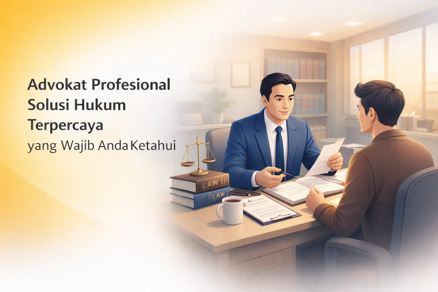 advokat profesional memberikan konsultasi hukum