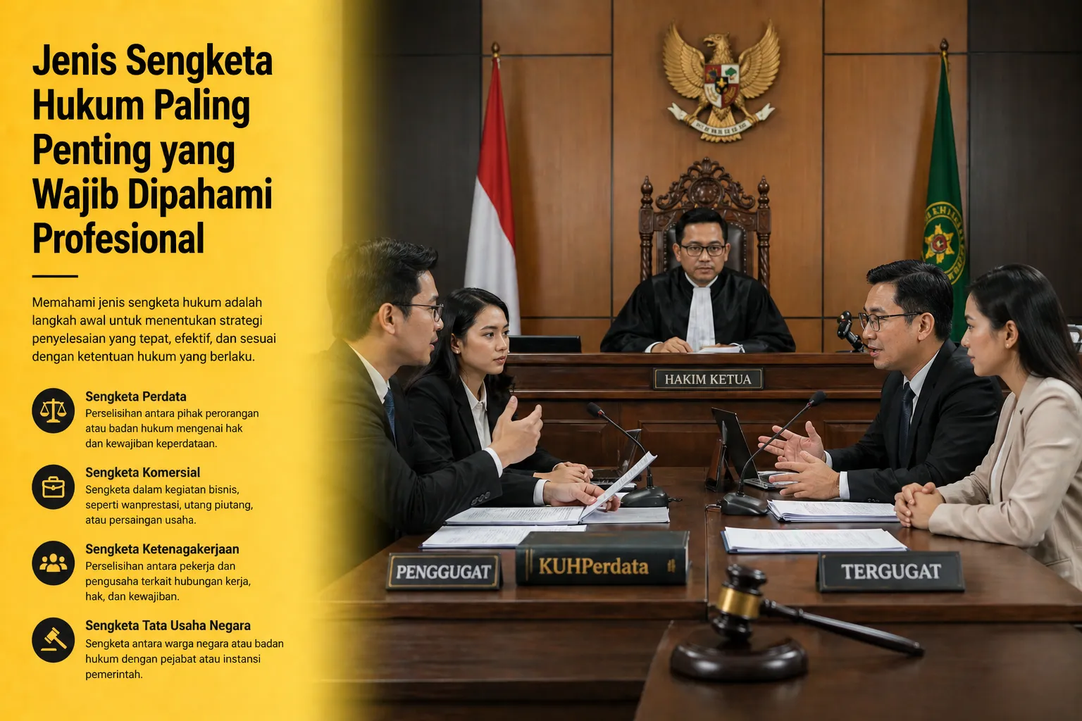 ilustrasi jenis sengketa hukum dalam bisnis dan peradilan