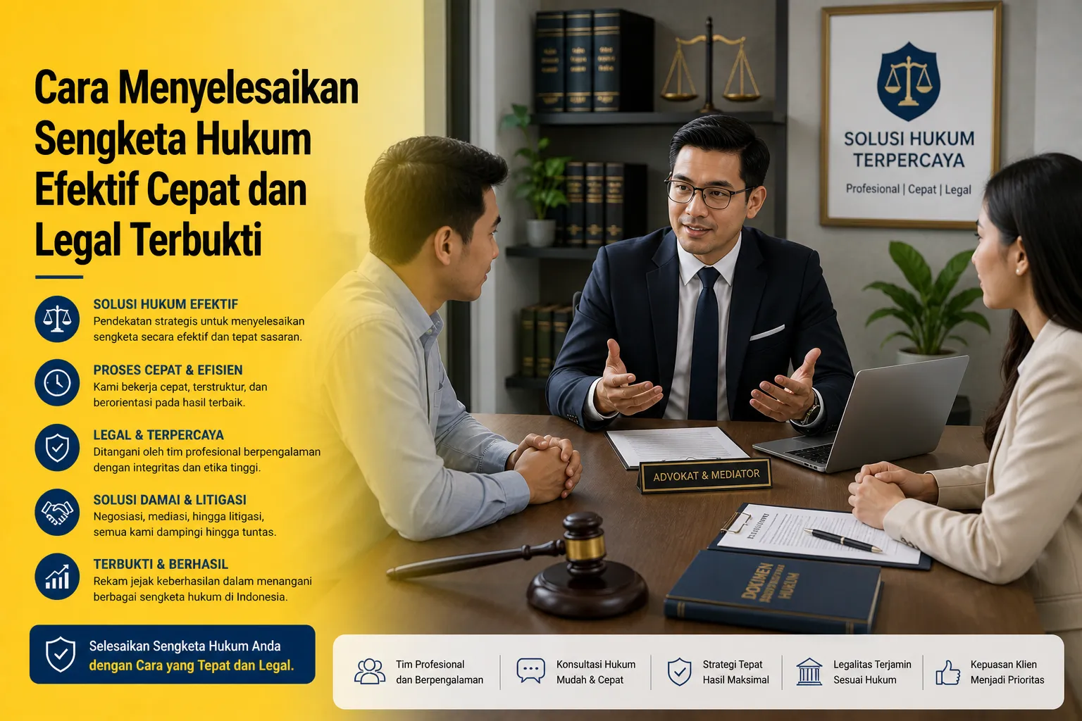 ilustrasi cara menyelesaikan sengketa hukum profesional