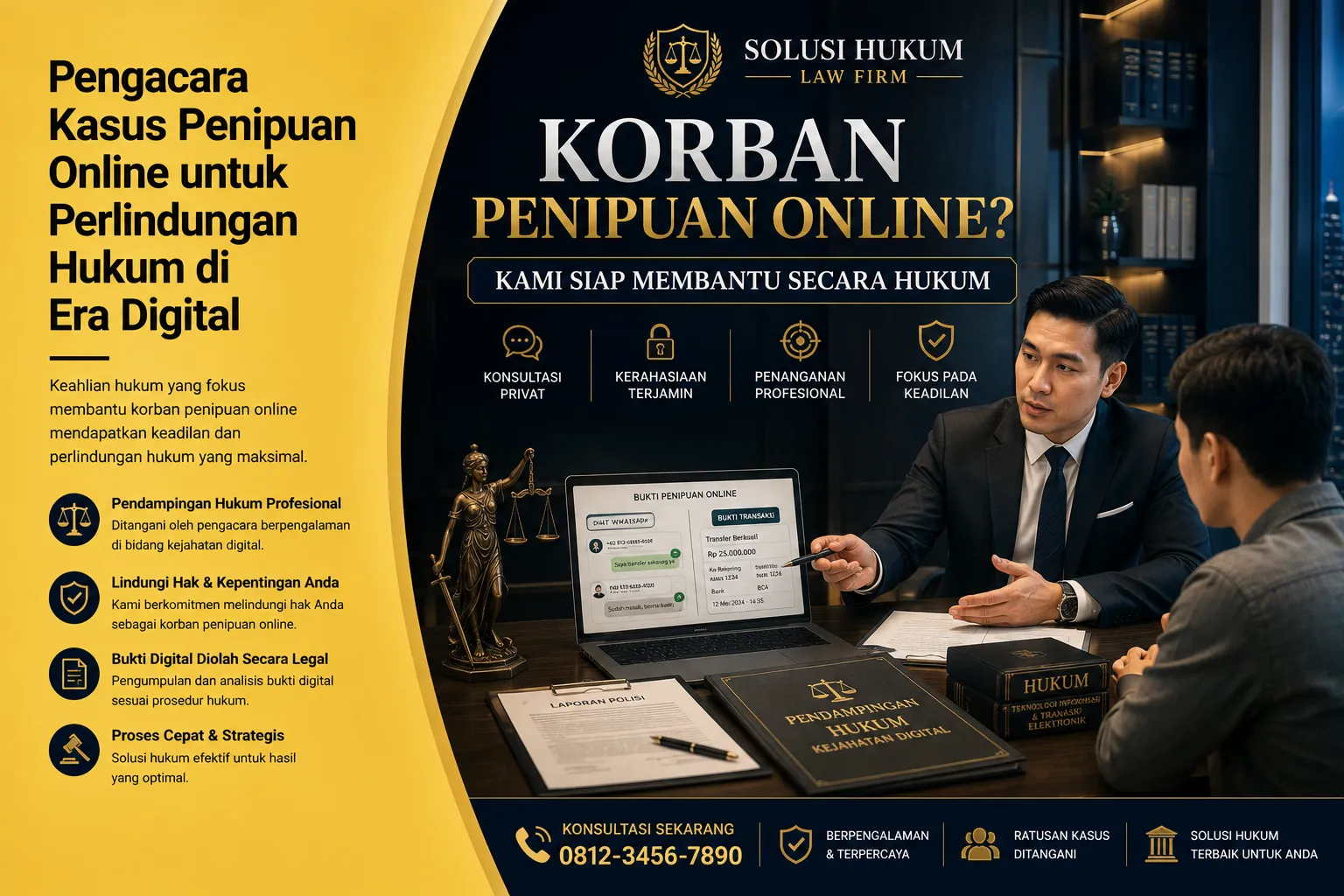 Pengacara Kasus Penipuan Online membantu korban kejahatan digital