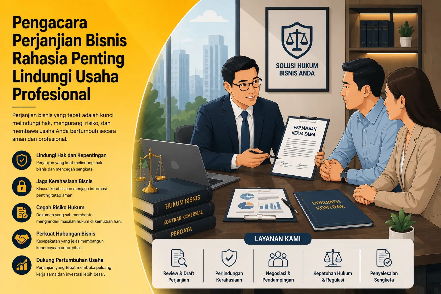Pengacara Perjanjian Bisnis membantu legalitas kontrak perusahaan