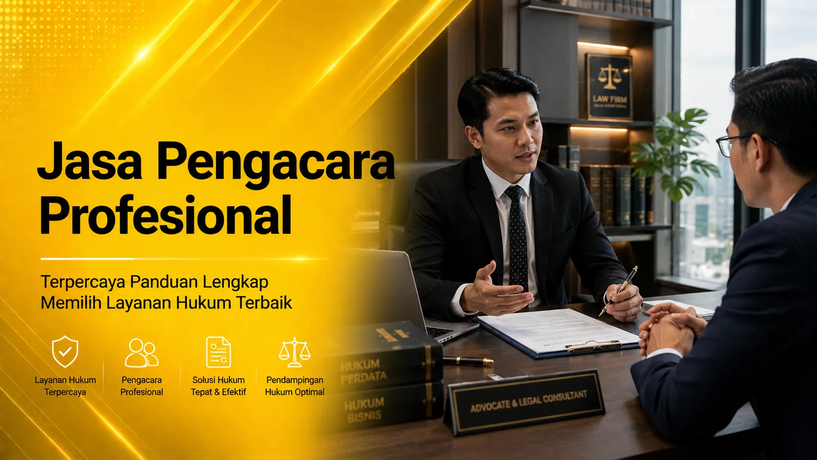 Jasa Pengacara Profesional memberikan konsultasi hukum kepada klien perusahaan