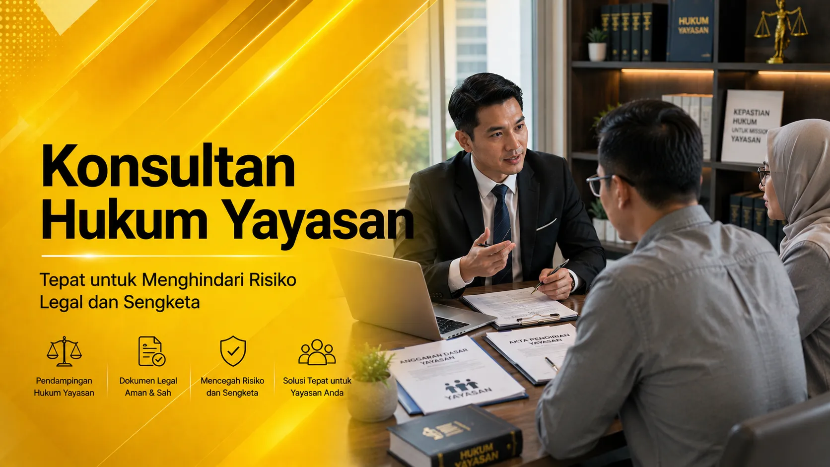Konsultan hukum yayasan memberikan pendampingan legal kepada pengurus yayasan