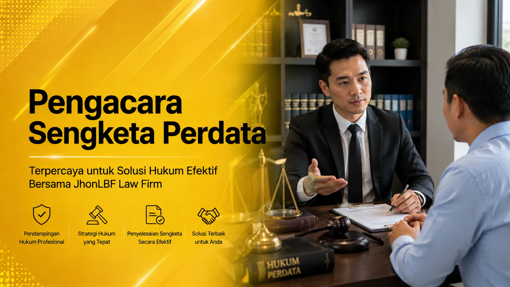 Pengacara Sengketa Perdata memberikan konsultasi hukum kepada klien profesional