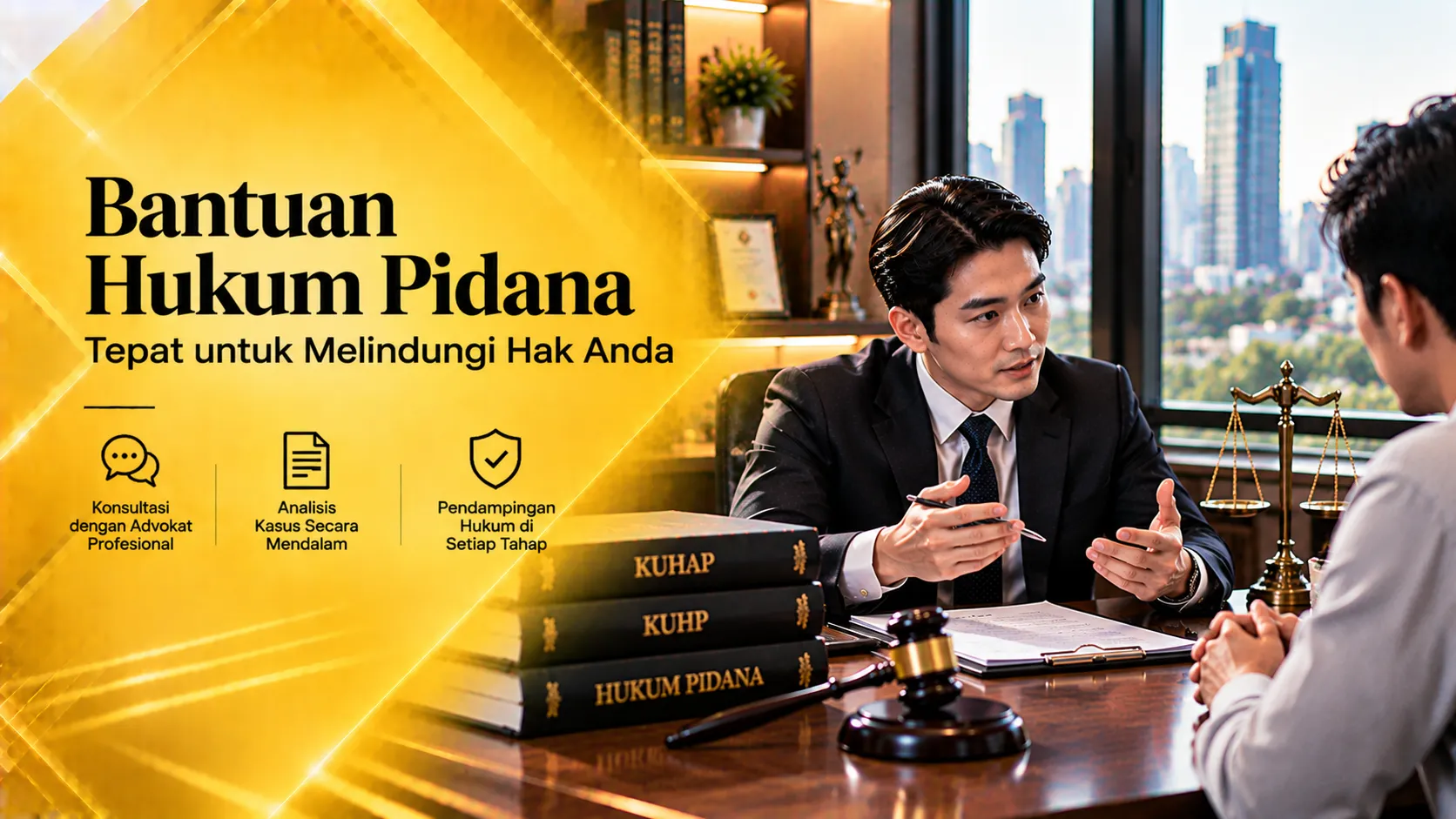 Bantuan hukum pidana melalui konsultasi dengan advokat profesional
